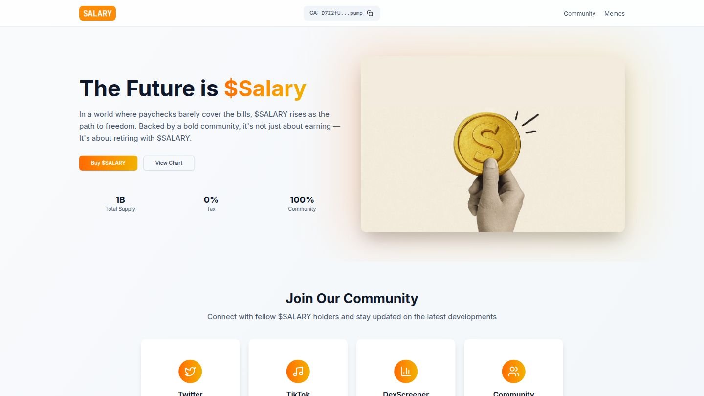 $SALARY Memecoin Website